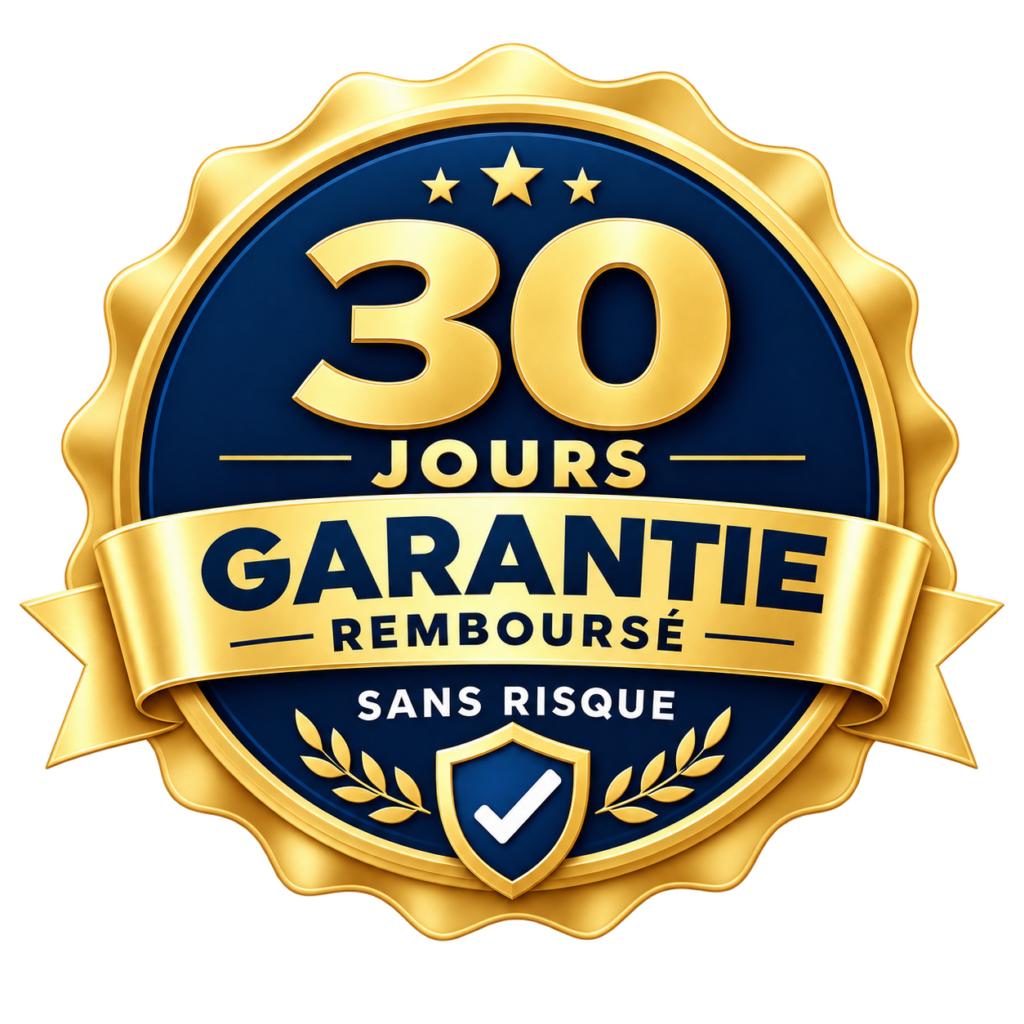 Sceau doré de garantie 30 jours satisfait ou remboursé sans risque pour l'achat du complément MedicGLP.